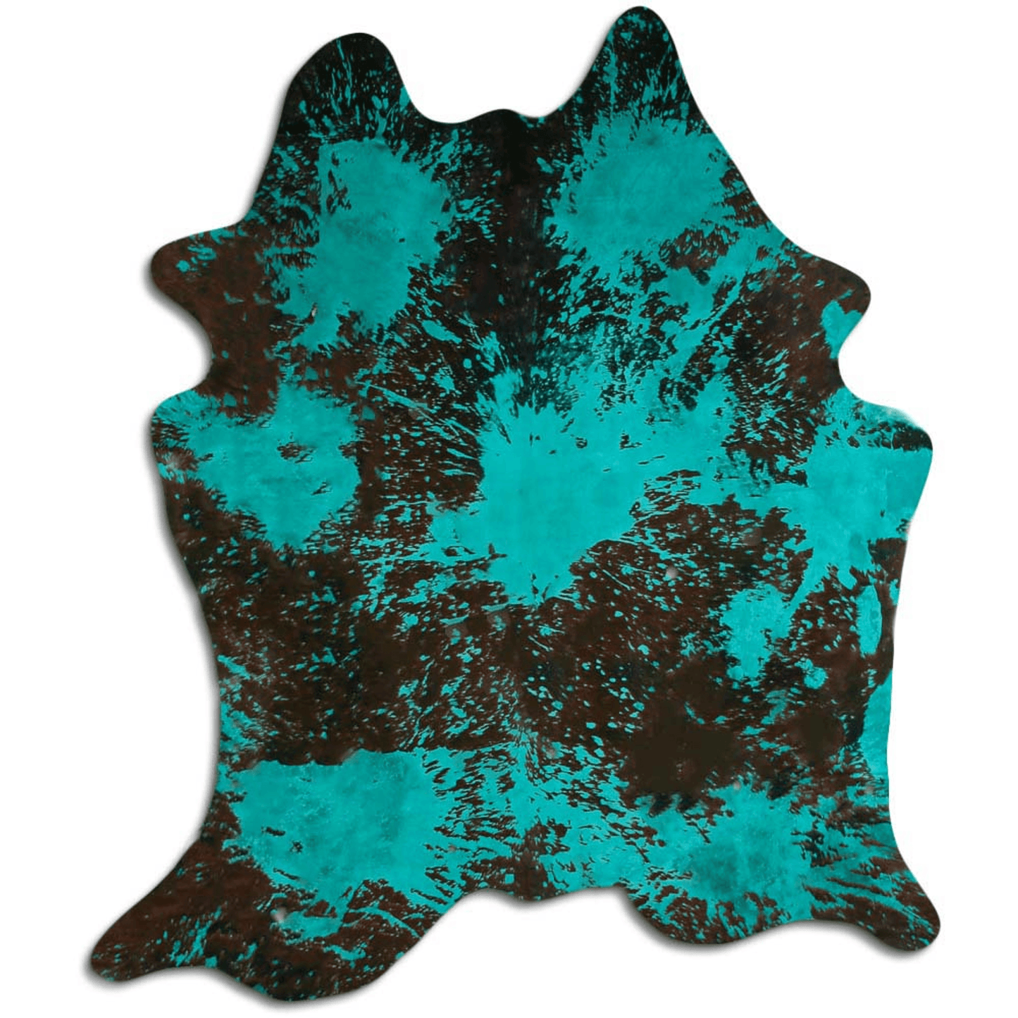 Distressed Emerald Green Acid Washed Cowhide Area Rug