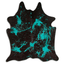Distressed Emerald Green Acid Washed Cowhide Area Rug