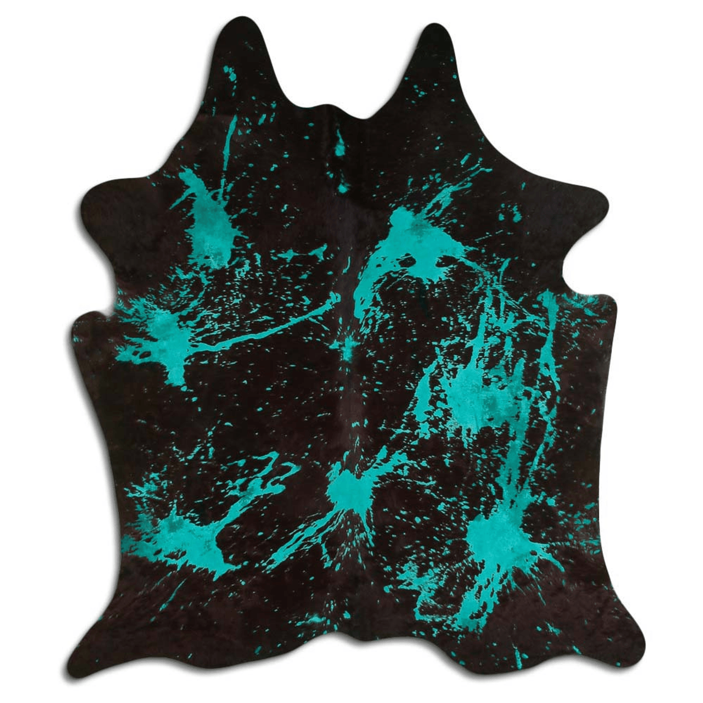 Distressed Emerald Green Acid Washed Cowhide Area Rug