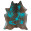 Distressed Emerald Green Acid Washed Cowhide Area Rug