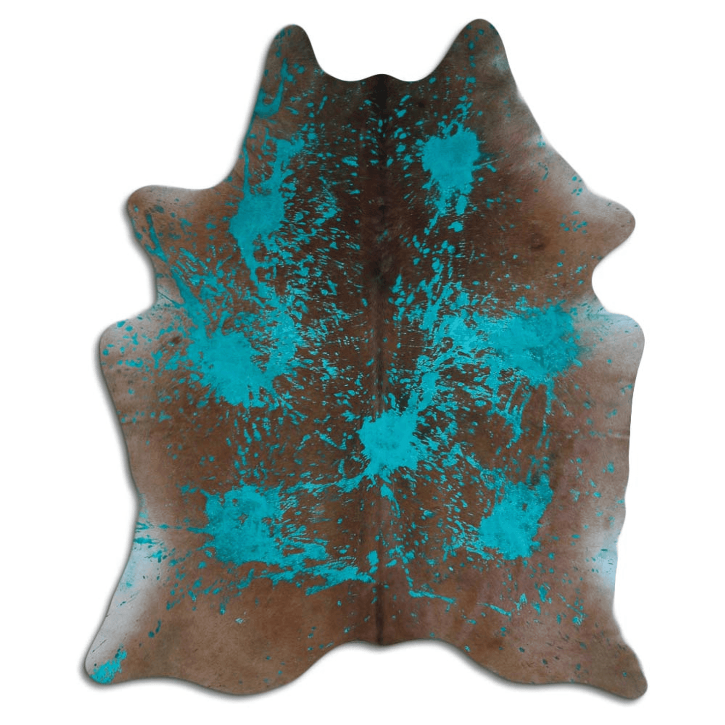 Distressed Emerald Green Acid Washed Cowhide Area Rug