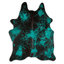 Distressed Emerald Green Acid Washed Cowhide Area Rug