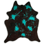 Distressed Emerald Green Acid Washed Cowhide Area Rug