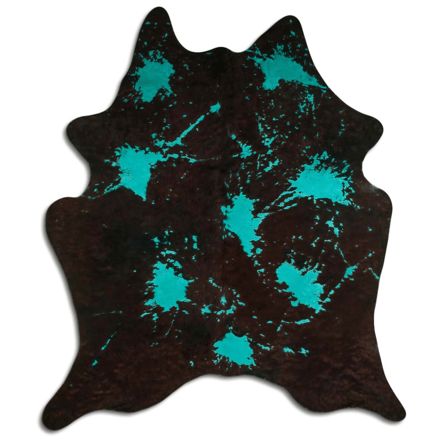 Distressed Emerald Green Acid Washed Cowhide Area Rug
