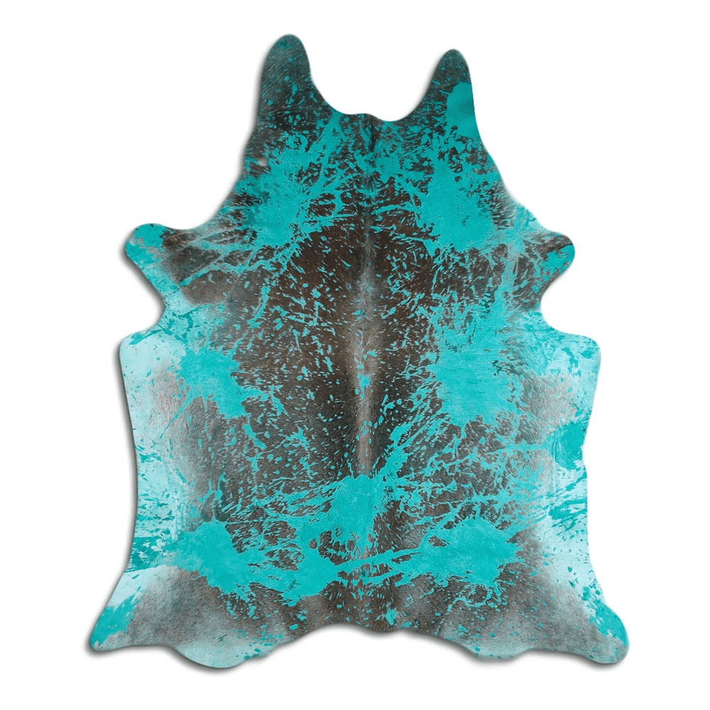 Distressed Emerald Green Acid Washed Cowhide Area Rug
