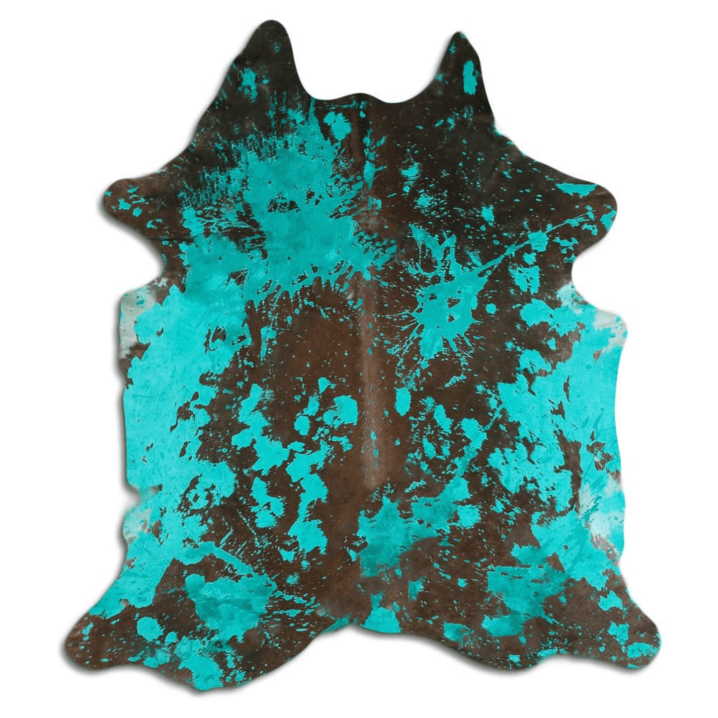 Distressed Emerald Green Acid Washed Cowhide Area Rug