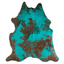Distressed Emerald Green Acid Washed Cowhide Area Rug