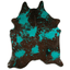 Distressed Emerald Green Acid Washed Cowhide Area Rug