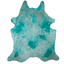 Distressed Emerald Green Acid Washed Cowhide Area Rug