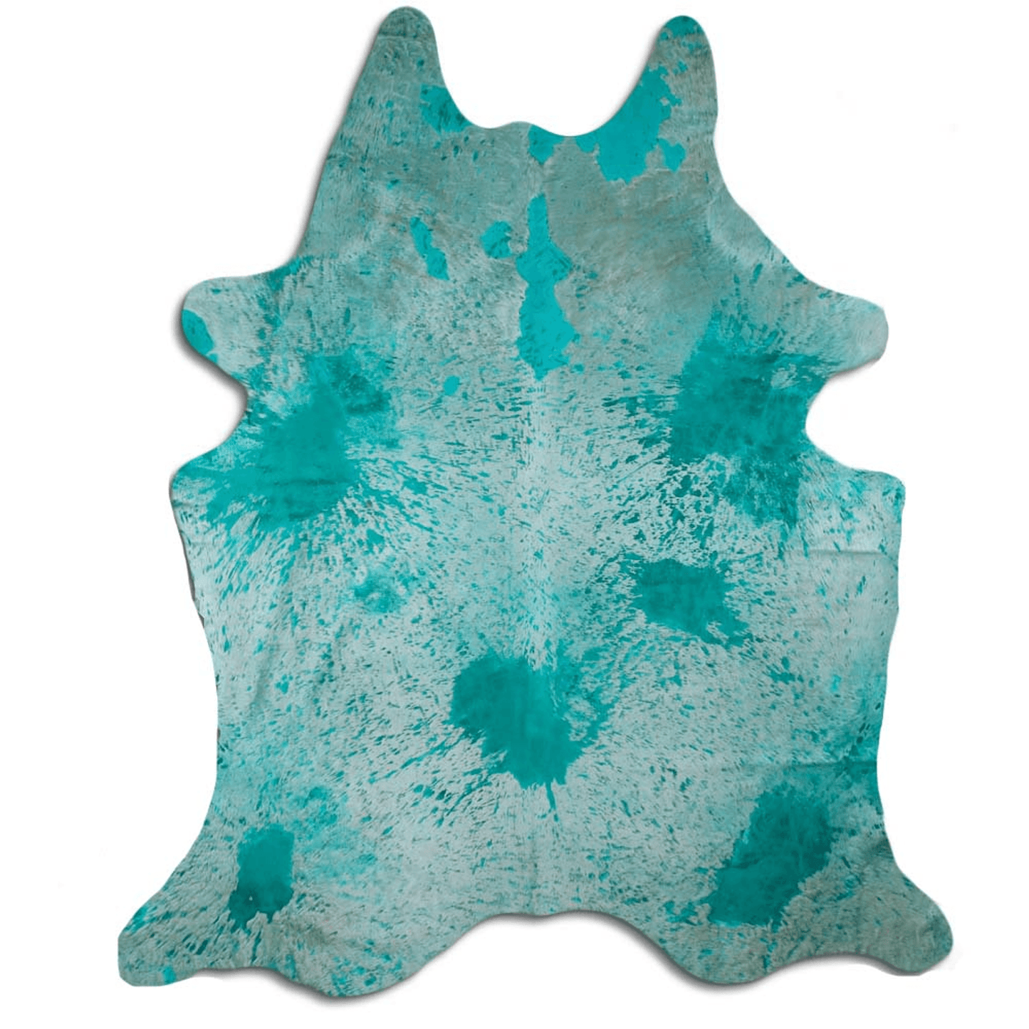 Distressed Emerald Green Acid Washed Cowhide Area Rug