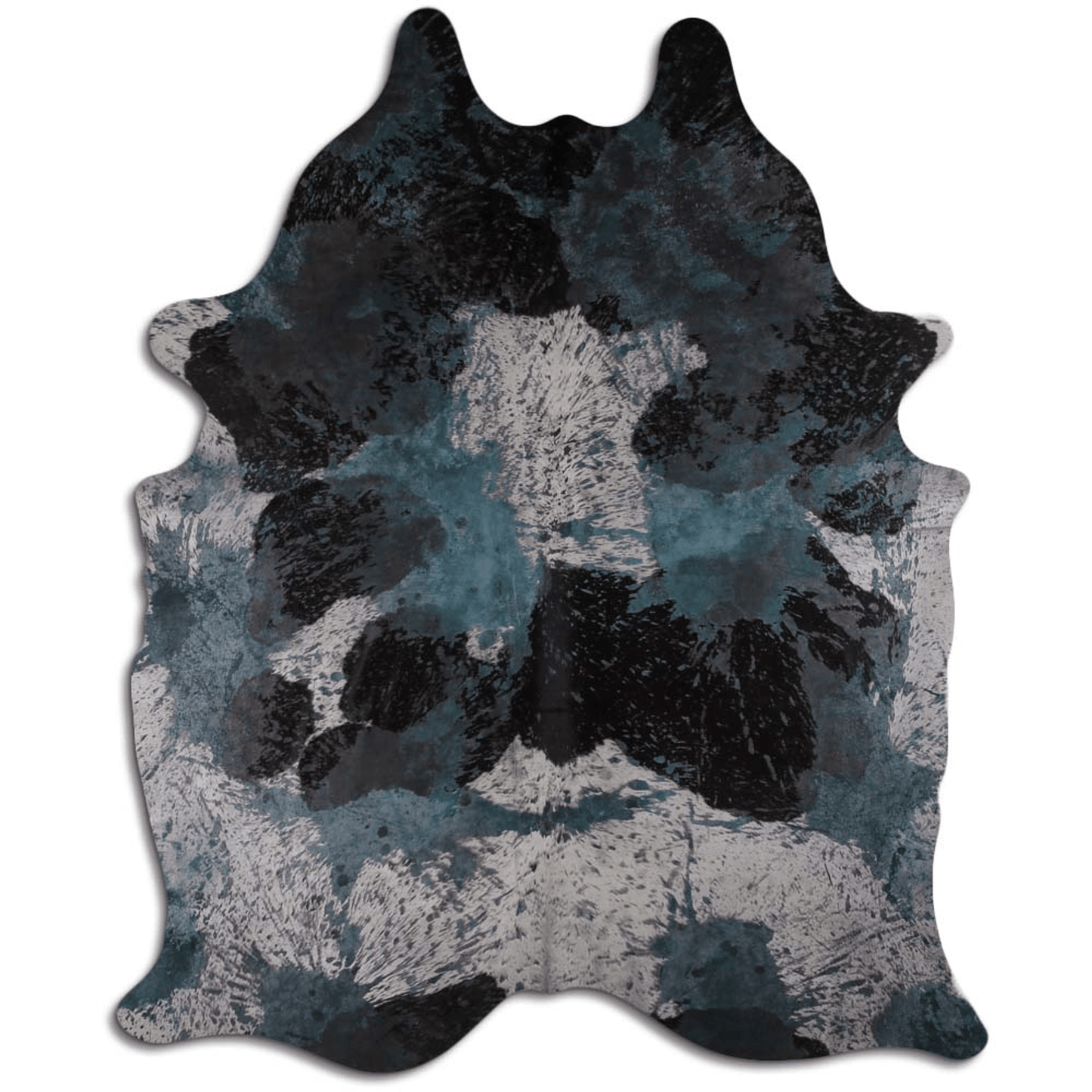 Distressed Emerald Green Acid Washed Cowhide Area Rug