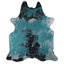 Distressed Emerald Green Acid Washed Cowhide Area Rug