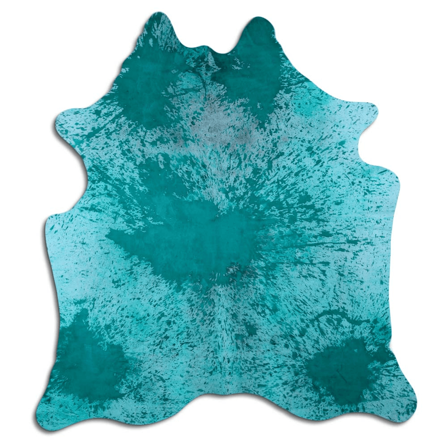 Distressed Emerald Green Acid Washed Cowhide Area Rug