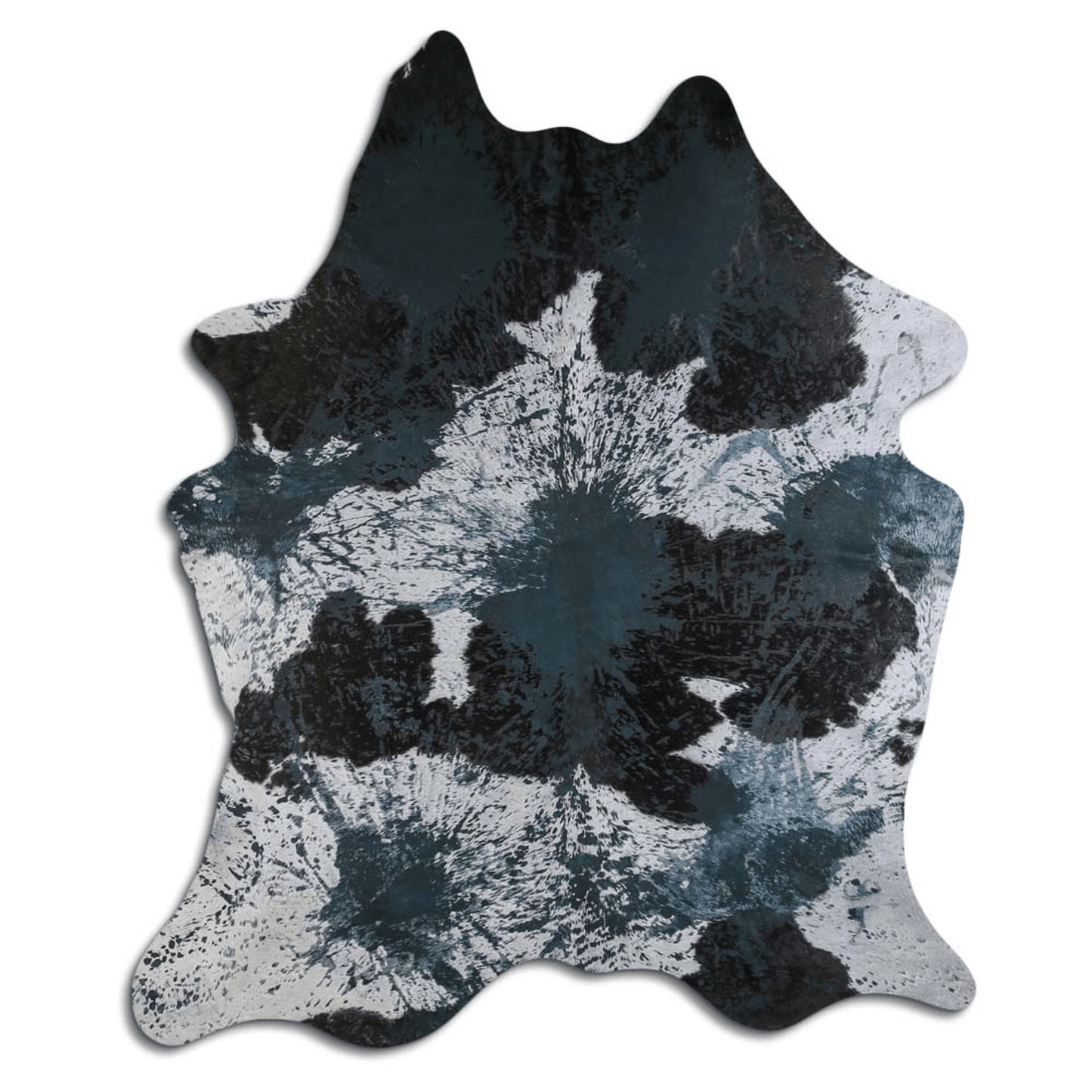 Distressed Emerald Green Acid Washed Cowhide Area Rug