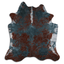 Distressed Emerald Green Acid Washed Cowhide Area Rug