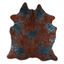 Distressed Emerald Green Acid Washed Cowhide Area Rug