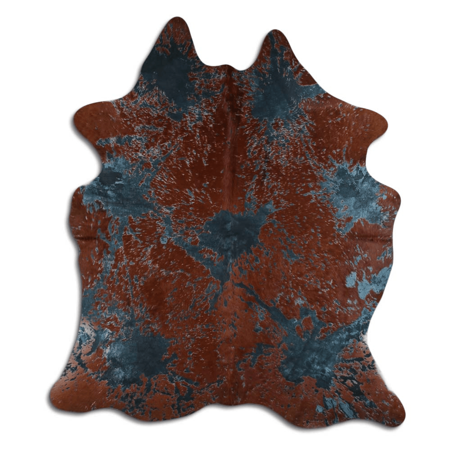 Distressed Emerald Green Acid Washed Cowhide Area Rug