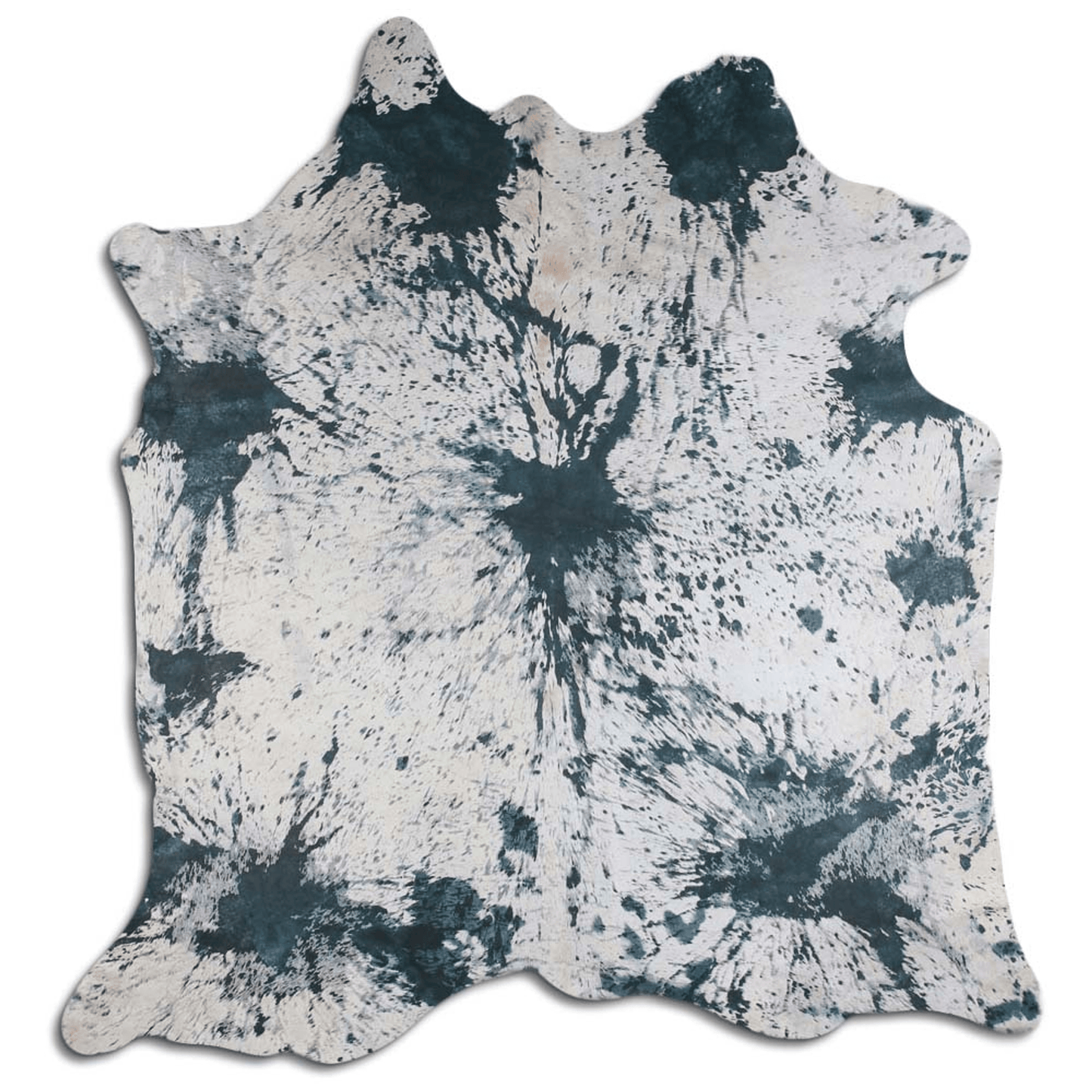 Distressed Emerald Green Acid Washed Cowhide Area Rug