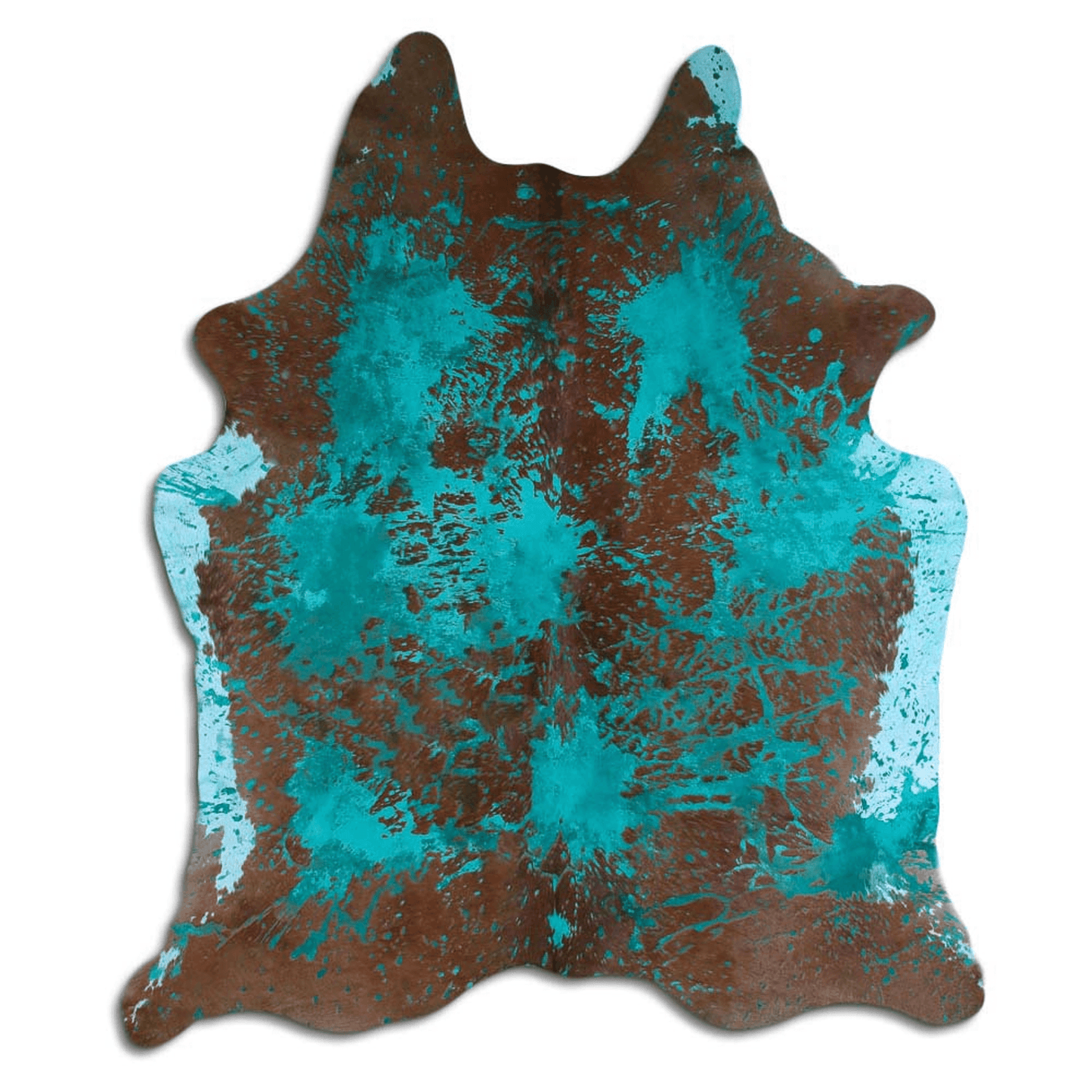 Distressed Emerald Green Acid Washed Cowhide Area Rug