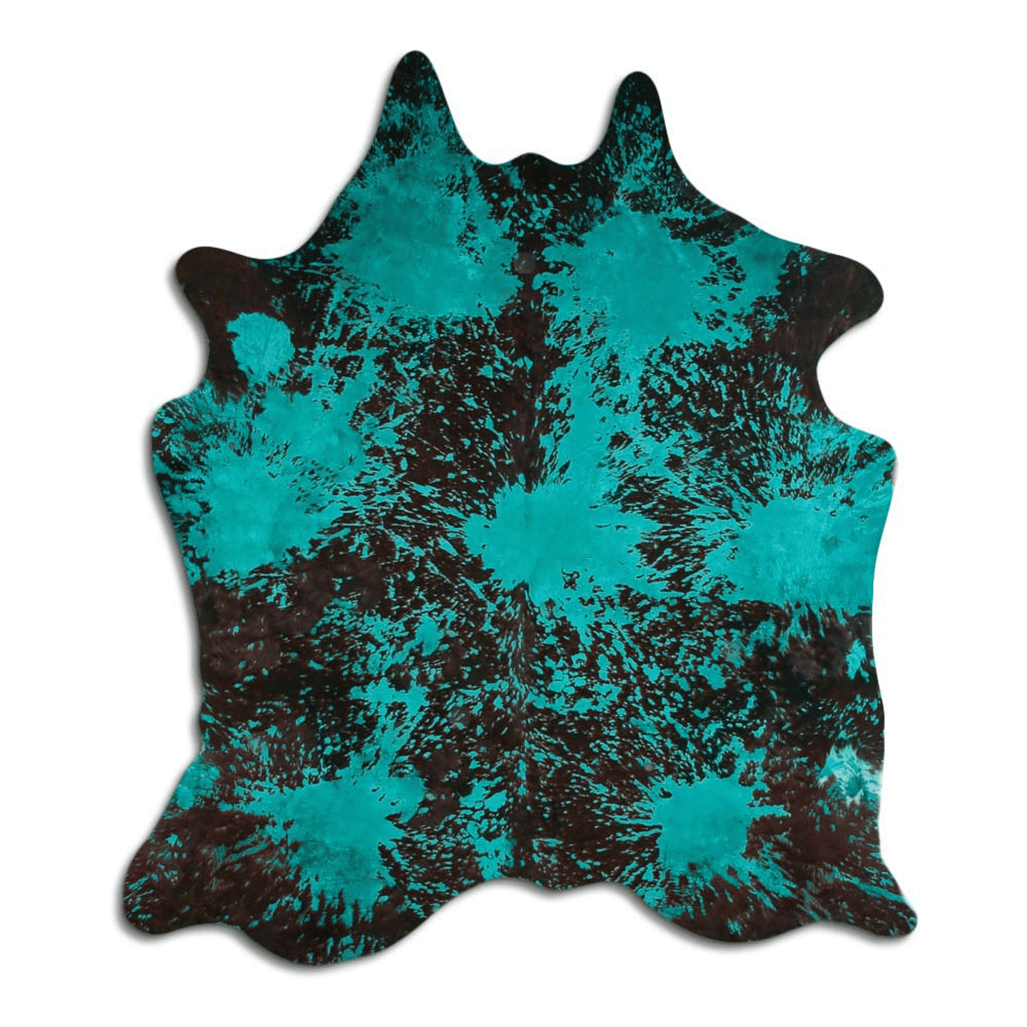 Distressed Emerald Green Acid Washed Cowhide Area Rug