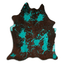 Distressed Emerald Green Acid Washed Cowhide Area Rug