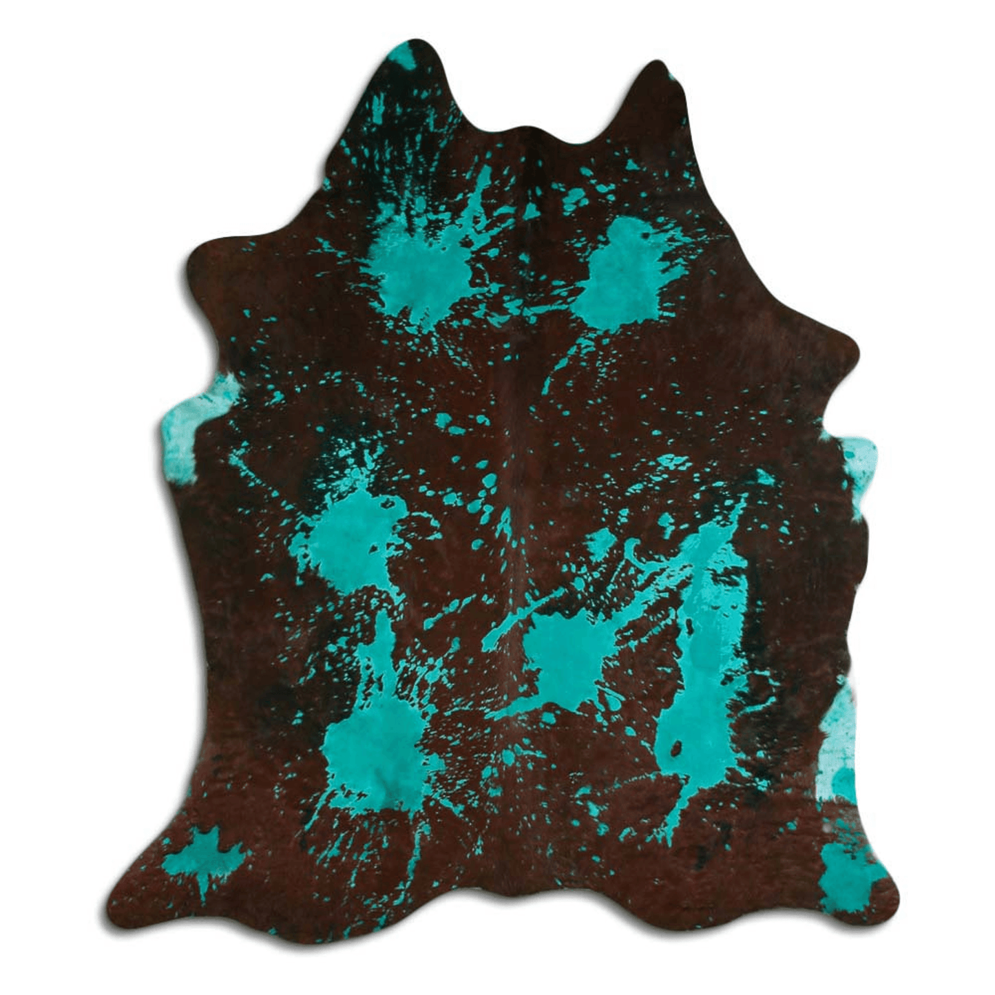 Distressed Emerald Green Acid Washed Cowhide Area Rug