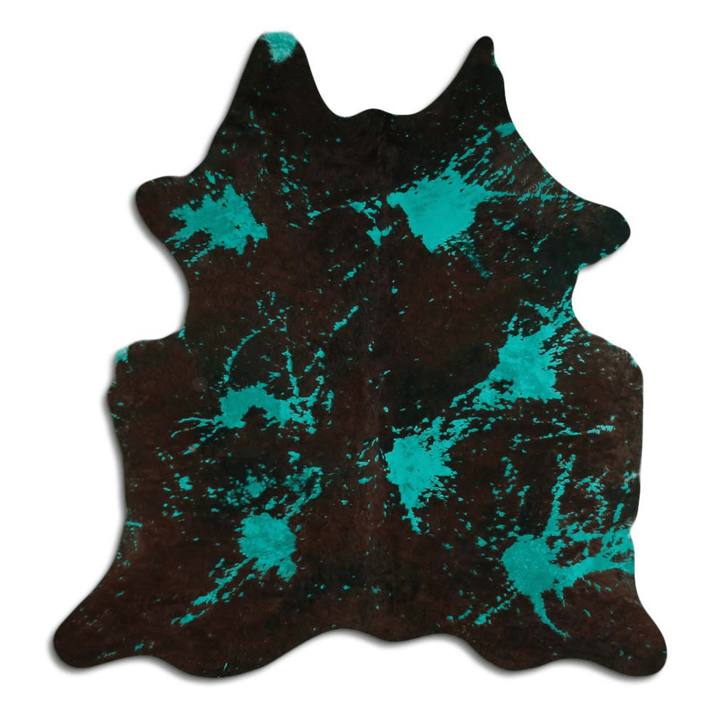 Distressed Emerald Green Acid Washed Cowhide Area Rug