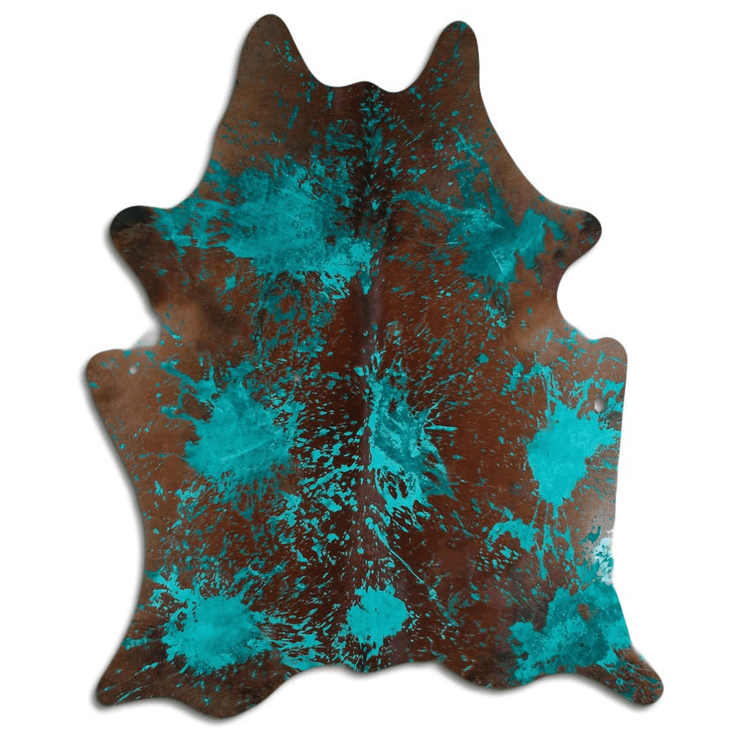 Distressed Emerald Green Acid Washed Cowhide Area Rug