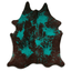 Distressed Emerald Green Acid Washed Cowhide Area Rug