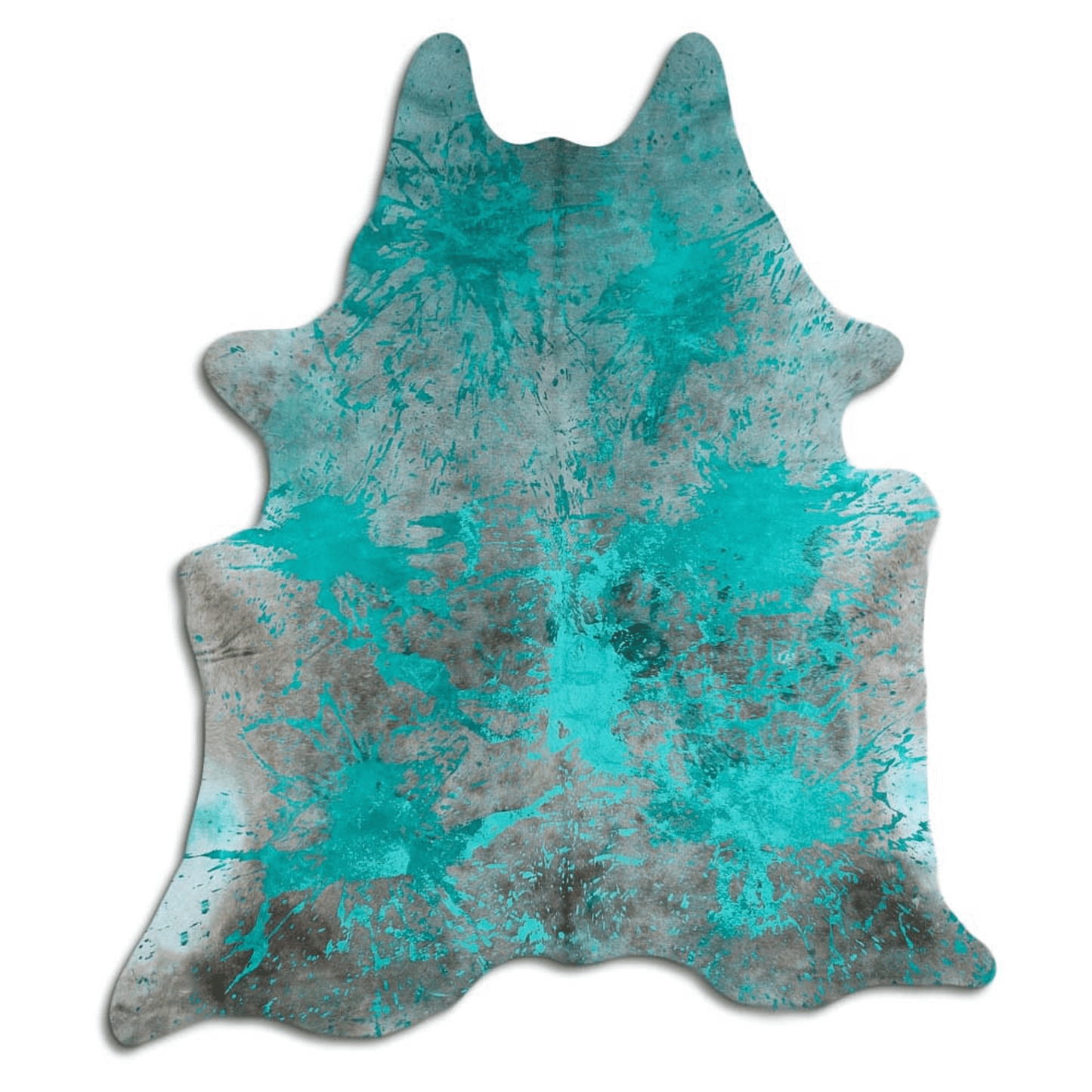 Distressed Emerald Green Acid Washed Cowhide Area Rug