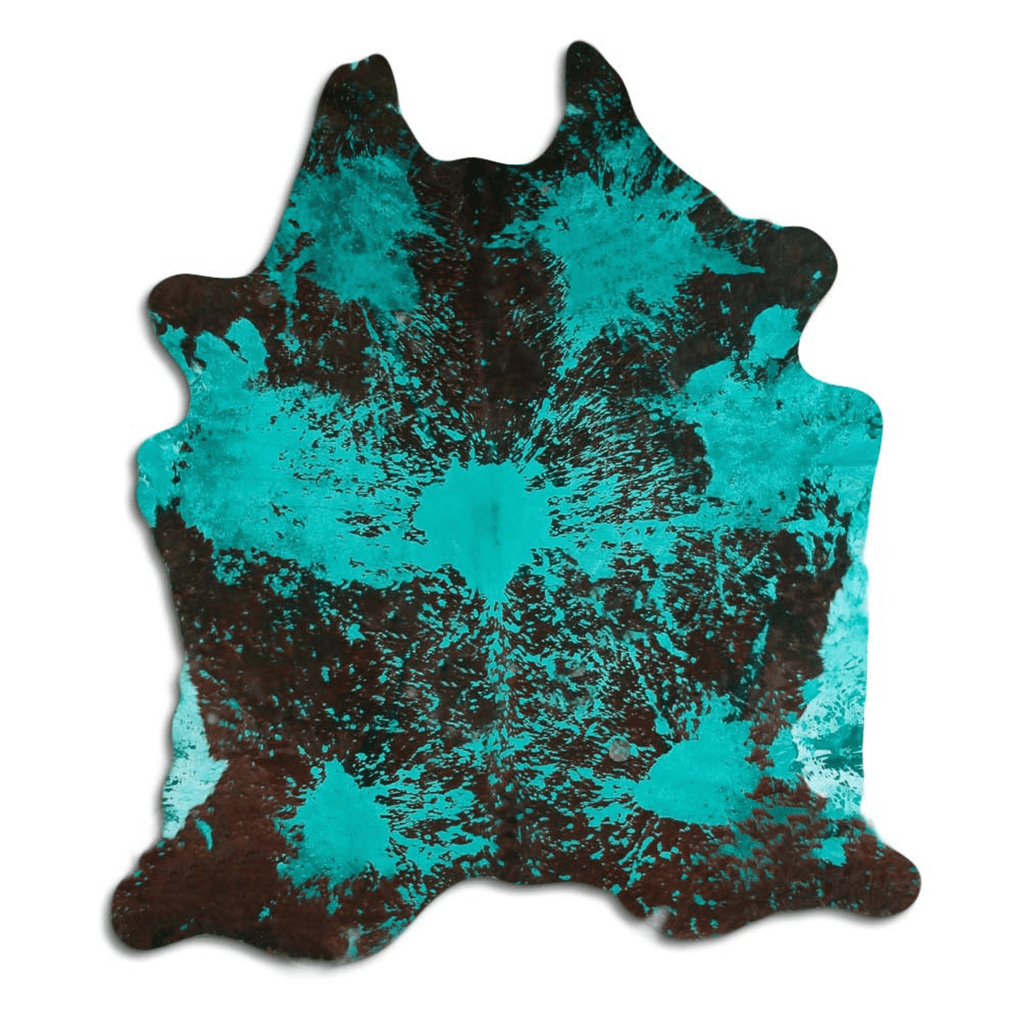 Distressed Emerald Green Acid Washed Cowhide Area Rug