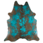 Distressed Emerald Green Acid Washed Cowhide Area Rug