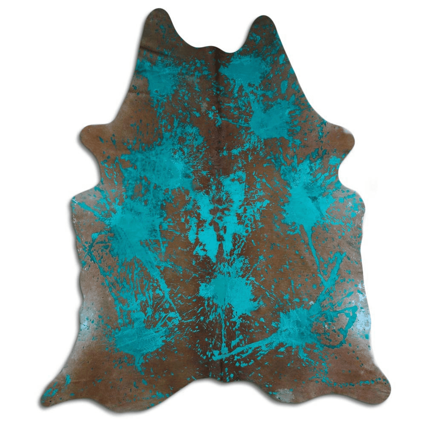 Distressed Emerald Green Acid Washed Cowhide Area Rug