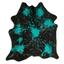 Distressed Emerald Green Acid Washed Cowhide Area Rug