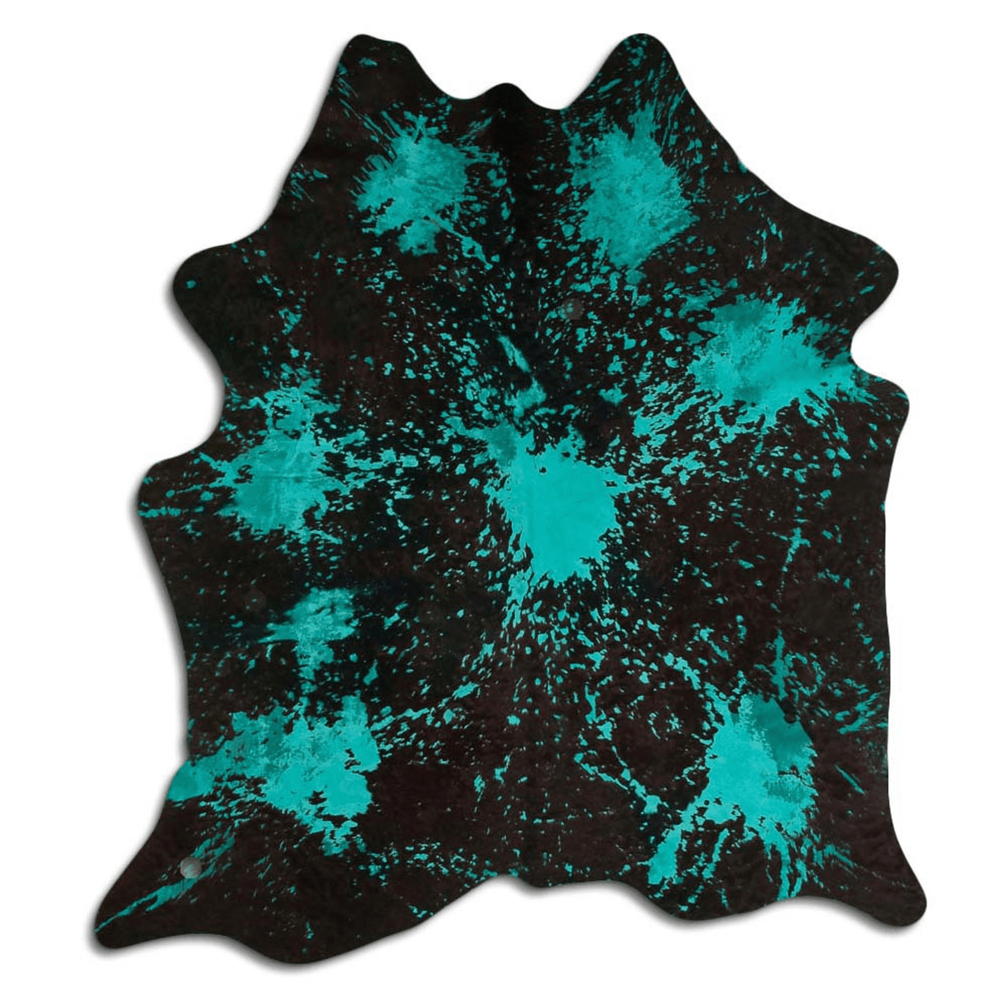 Distressed Emerald Green Acid Washed Cowhide Area Rug