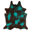 Distressed Emerald Green Acid Washed Cowhide Area Rug