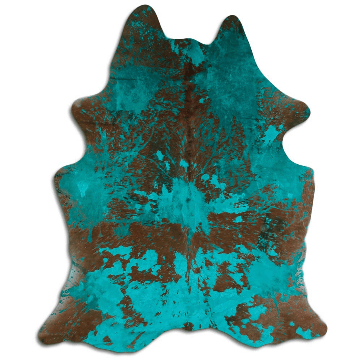 Distressed Emerald Green Acid Washed Cowhide Area Rug
