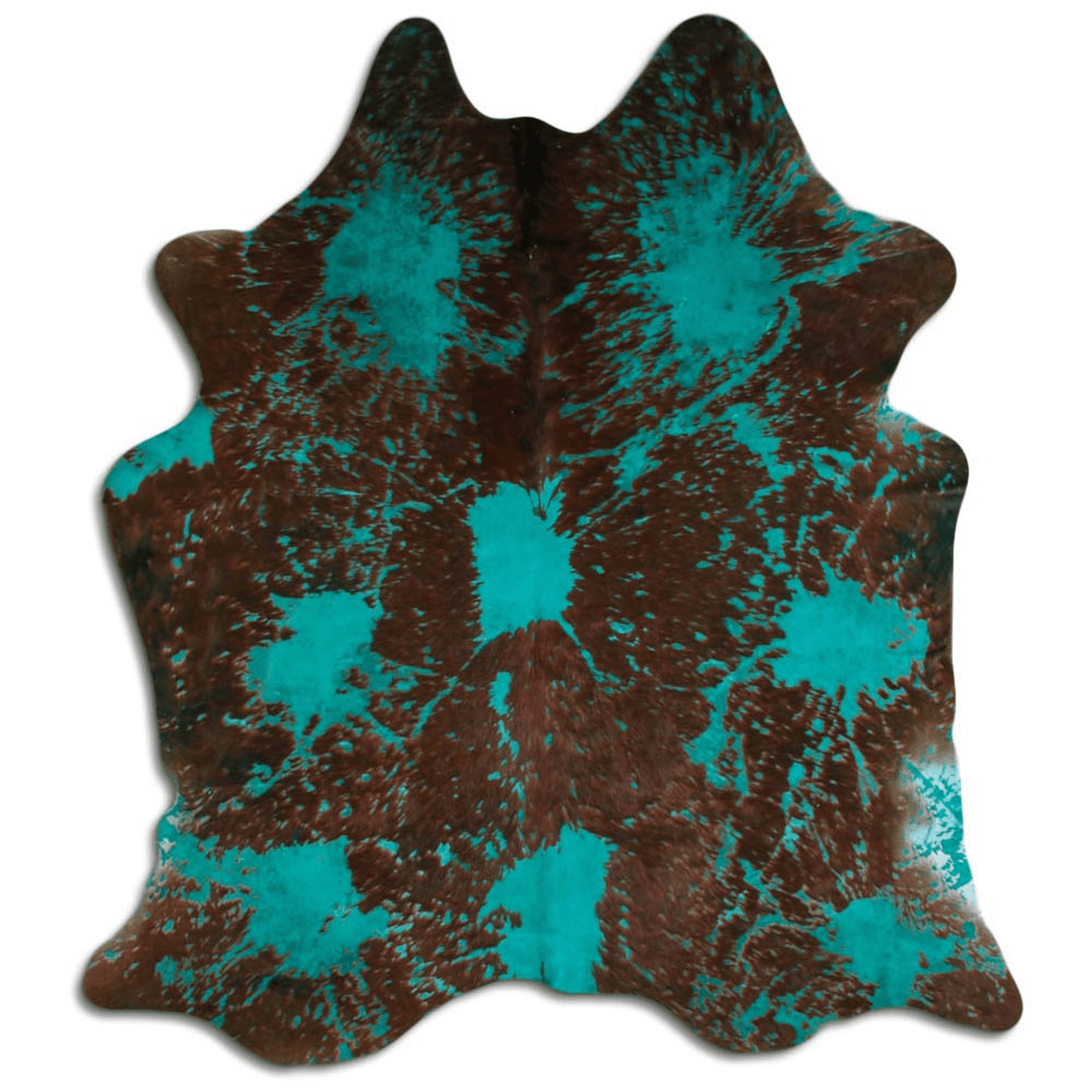 Distressed Emerald Green Acid Washed Cowhide Area Rug