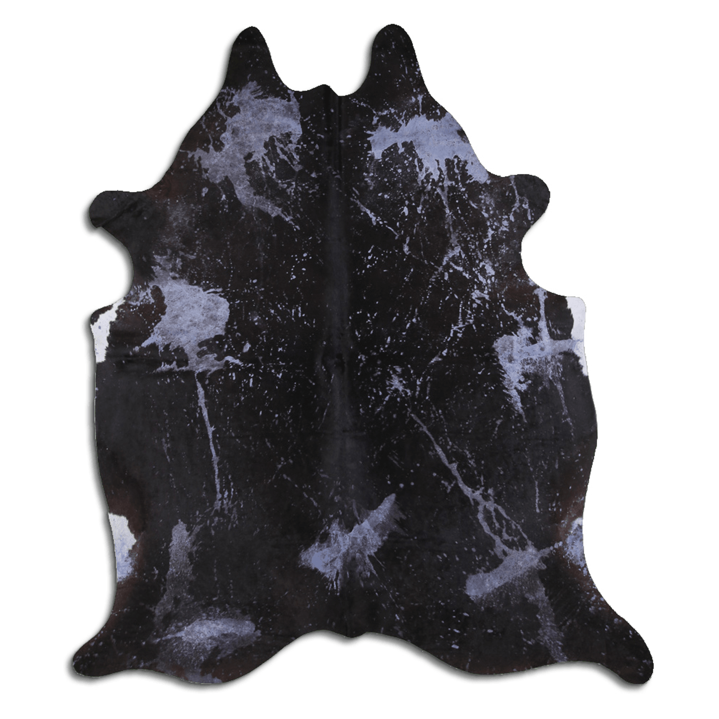 Acid Washed Distressed Navy Blue Cowhide Area Rug 32-45 Sq Ft, Grade A