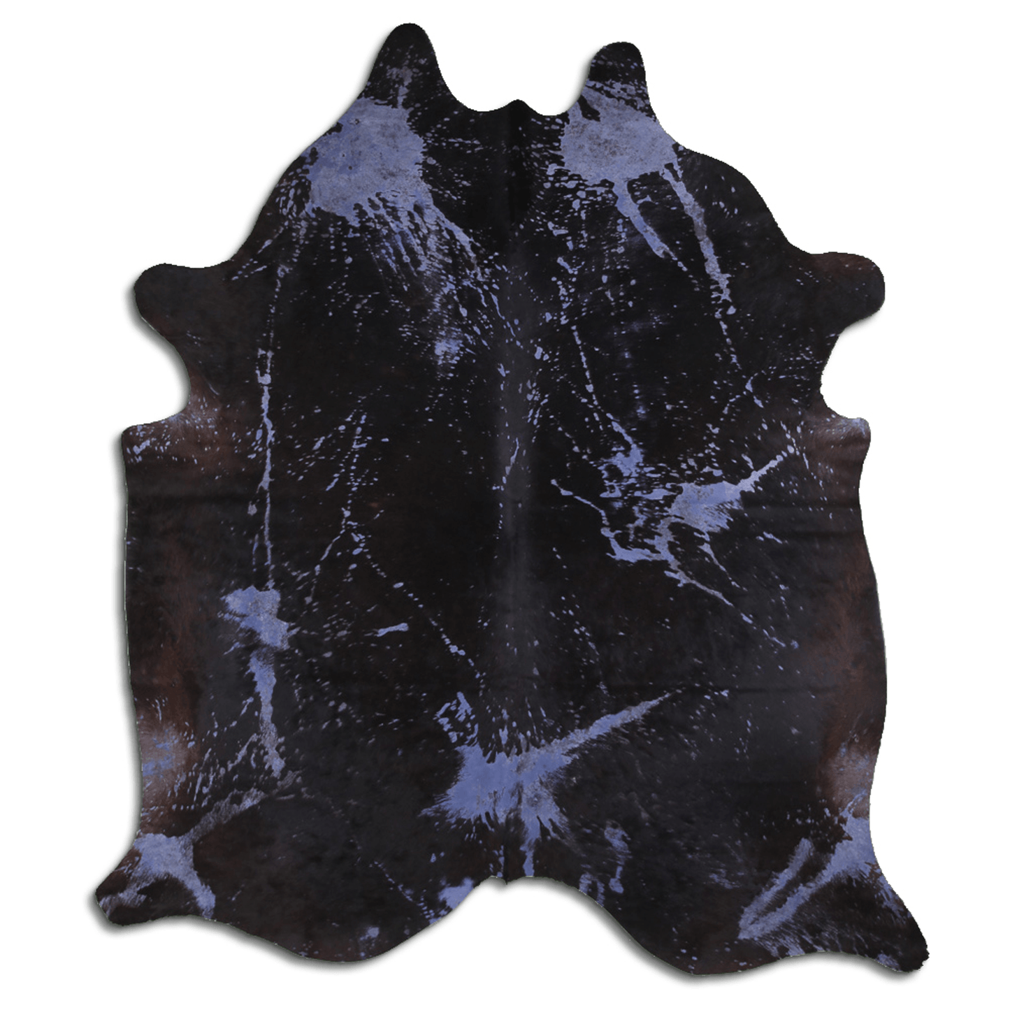 Acid Washed Distressed Navy Blue Cowhide Area Rug 32-45 Sq Ft, Grade A