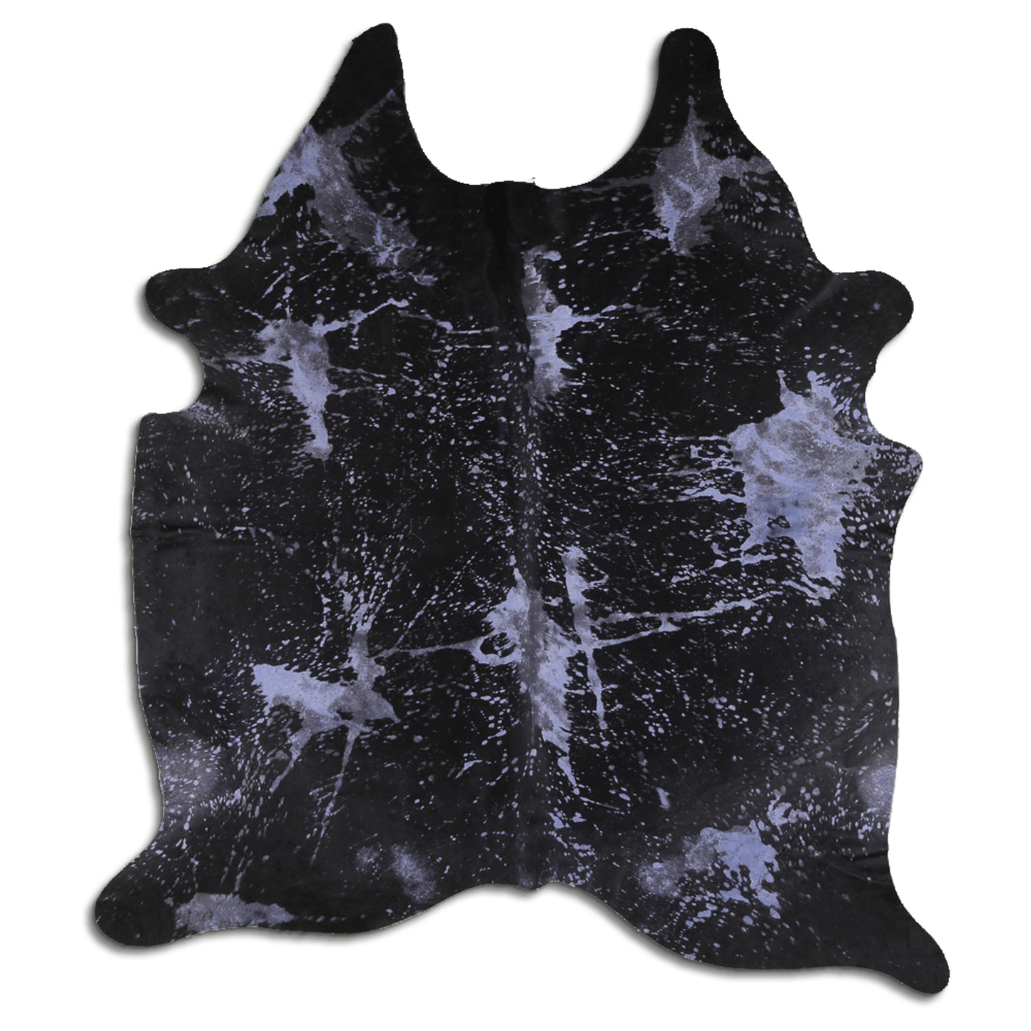 Acid Washed Distressed Navy Blue Cowhide Area Rug 32-45 Sq Ft, Grade A