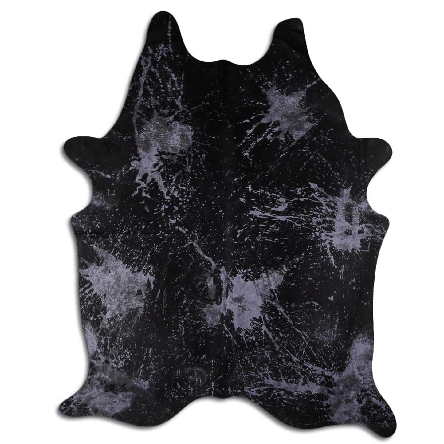 Acid Washed Distressed Navy Blue Cowhide Area Rug 32-45 Sq Ft, Grade A
