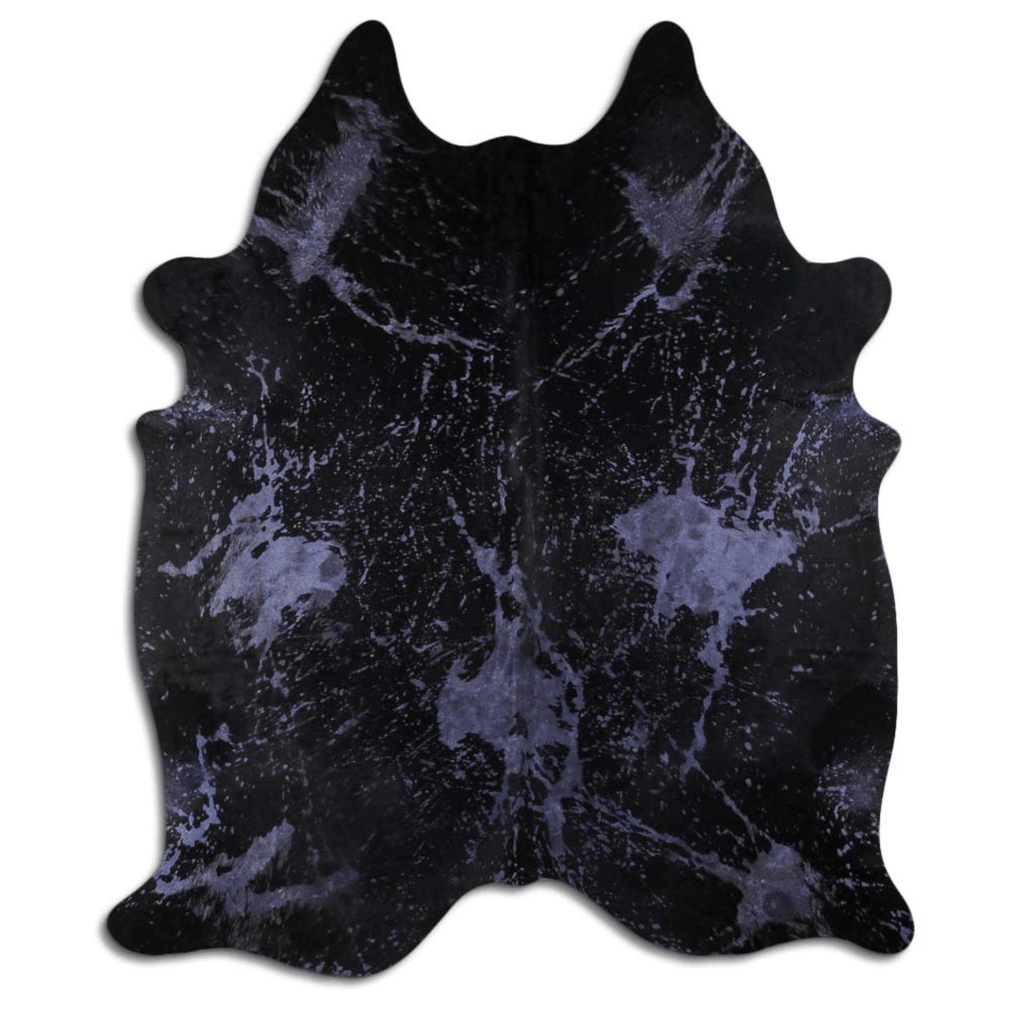 Acid Washed Distressed Navy Blue Cowhide Area Rug 32-45 Sq Ft, Grade A