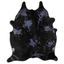 Acid Washed Distressed Navy Blue Cowhide Area Rug 32-45 Sq Ft, Grade A