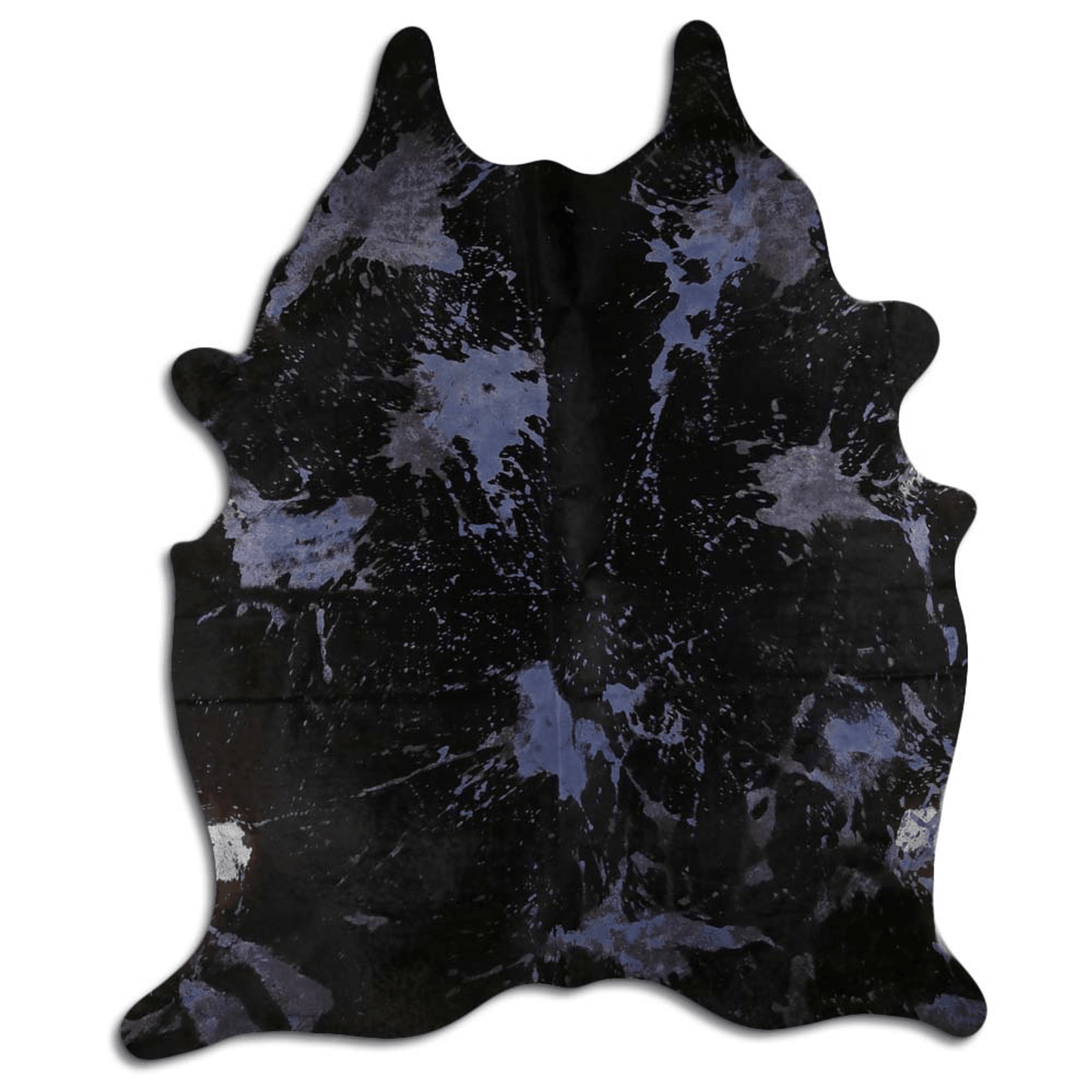 Acid Washed Distressed Navy Blue Cowhide Area Rug 32-45 Sq Ft, Grade A
