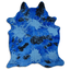 Acid Washed Distressed Navy Blue Cowhide Area Rug 32-45 Sq Ft, Grade A