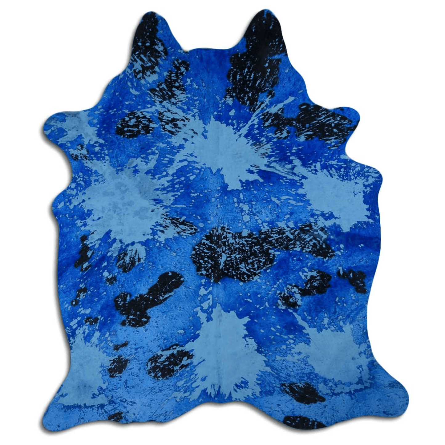 Acid Washed Distressed Navy Blue Cowhide Area Rug 32-45 Sq Ft, Grade A