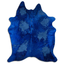 Acid Washed Distressed Navy Blue Cowhide Area Rug 32-45 Sq Ft, Grade A