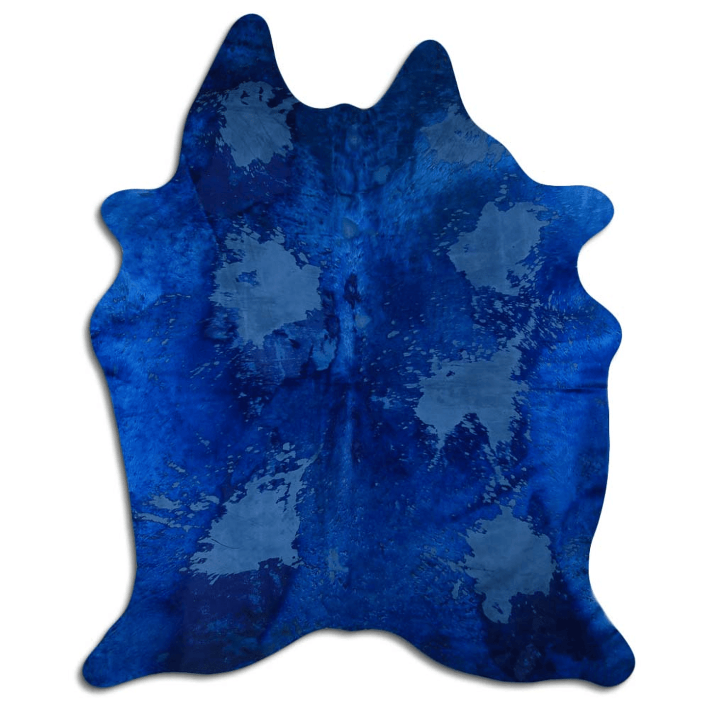 Acid Washed Distressed Navy Blue Cowhide Area Rug 32-45 Sq Ft, Grade A