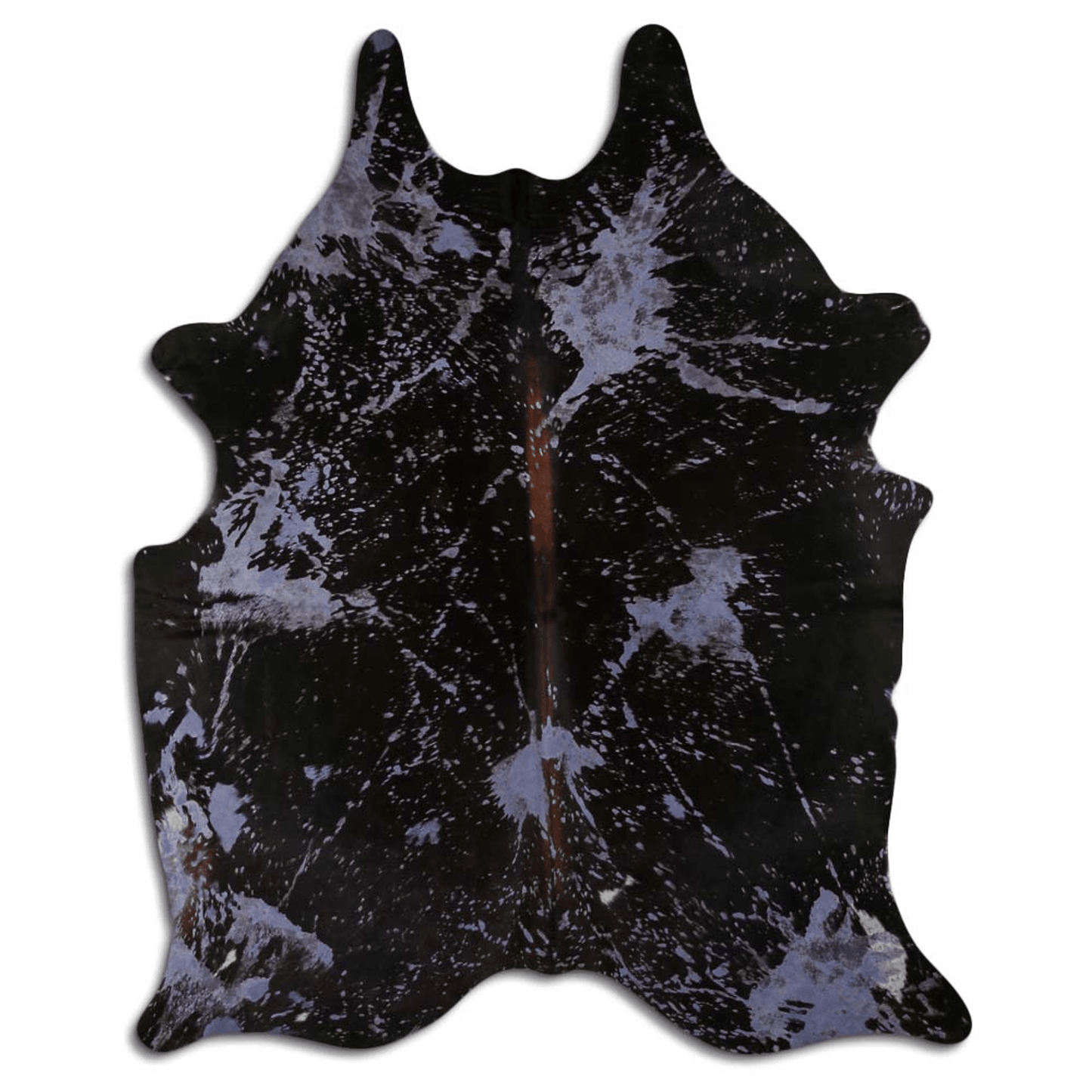 Acid Washed Distressed Navy Blue Cowhide Area Rug 32-45 Sq Ft, Grade A